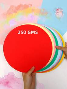 50pcs/Pack 7.87in Round Colored Cards, Kraft Paper & Colored Art Paper Combination, Multi-Size Round Cardboard, 220gsm Thick Round Art Paper, Suitable For Painting, Display, Model Making, Architecture Colored Paper