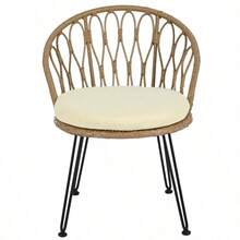U_STYLE Outdoor Leisure Set, 2 Rattan Single Chairs With A Glass Round Table, Perfectly Suited For Patios, Balconies, And Courtyards - 1 - View 8
