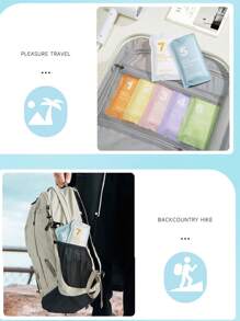 1pc Unisex Disposable Raincoat, Portable Raincoat, Card Raincoat, Adults Waterproof Emergency Raincoat For Outdoor Camping, Hiking, Sports,Pocket Disposable Raincoats, Vacuum Compression Card Packaging Thickened Raincoats For Outdoor Rafting Travel,(Packaging Printing And Color Are Random)