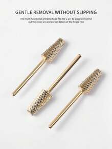 SHANGFEIYA 5-In-1 Gold Plated Nail Drill Bits, Multi-Functional Nail Care Tools, Non-Heating Russian Style Nail Grinder