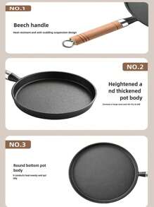 1 Stück 7,87/10,23 Zoll Gusseisenpfanne mit Holzgriff, Tortillapfanne, Gusseisenpfanne. Sie hat eine antihaftbeschichtete Oberfläche und eignet sich für die Zubereitung von Omeletts, Steaks, Frikadellen, Speck und Pfannkuchen. Dies ist ein vielseitiges Kochwerkzeug für die Zubereitung von Frühstück und Pfannkuchen.