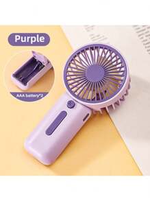 1 pezzo Mini ventilatore portatile alimentato a batterie 2xAAA (batterie non incluse) per il ritorno a scuola