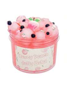 1pc 100ml Boba Crunchy Slime Set, Strawberry, Grape And Peach Scented Crystal Slime Kit, & Christmas Decoration, Super Soft And Non-Sticky Jelly Cube Slime, Party Favor & Birthday Gift,Slime,Christmas Gifts,Slime Kit,Grape,Slime Making,Gonggi