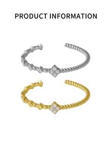 1PC 925 Sterling Silver Four Leaf Clover Toe Rings For Women Adjustable Toe Ring Band Rings Cubic Zirconia Toe Rings Summer Beach Foot Jewelry - Toe Rings - View 5