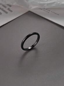 Nooxian Set de 2 anillos de nudillos minimalistas de acero inoxidable negro, anillos para dedos de estilo gótico unisex