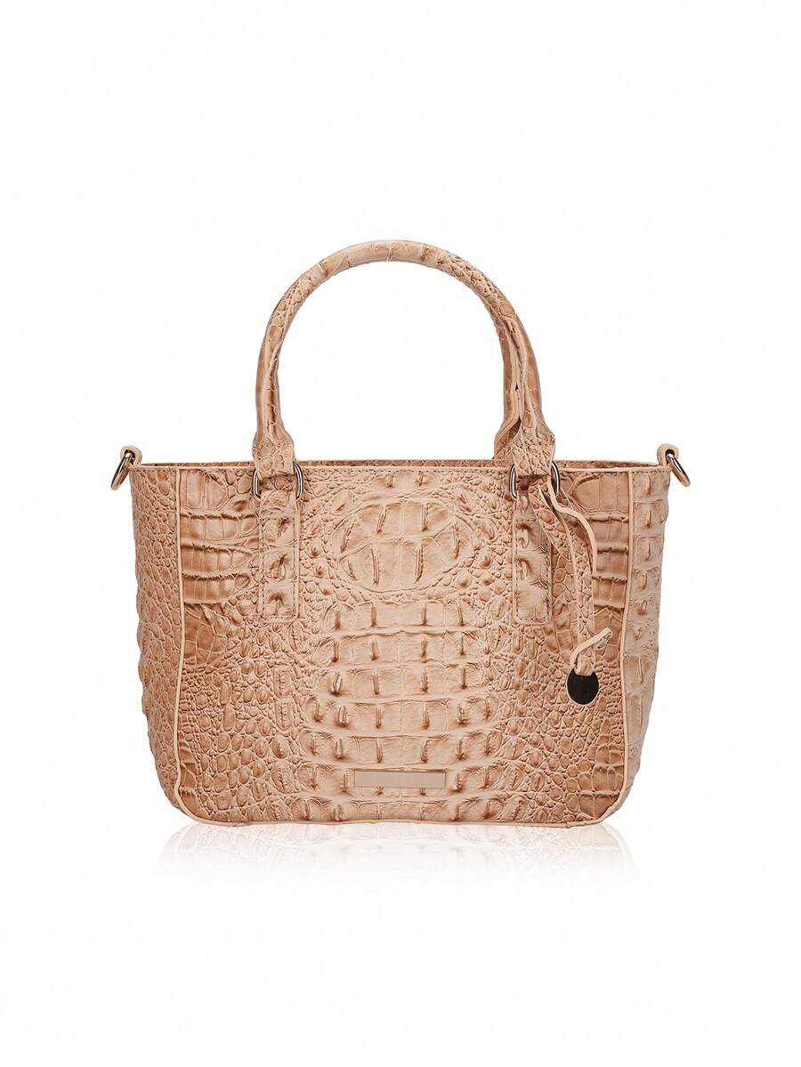 Retro Tote Bag For Man Crocodile Pattern Shoulder Bag Stylish Men's Crossbody Bag Large Capacity Handbags Men's Top Handle Bags Waterproof Weekend Bags Western Leather PU Bag - Multicolor - View 1
