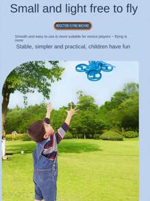 1 pieza Dron volador con sensor de infrarrojos y control remoto, material resistente a los choques, sensor de gestos, luz LED, juguete de avión de control remoto, regalo para niños y niñas (con o sin control remoto, posibles pequeñas variaciones de tamaño debido a la medición manual, accesorios de color aleatorio)