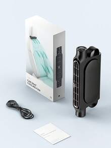 1pc Car Cooling Fan Vehicle Rear Headrest Fan Speed Adjustable USB Plug-In Bladeless Powerful Electric Air Circulation Fan - Black - View 12