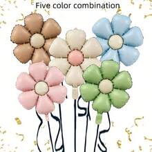 雏菊气球花环拱门套件 140 件马卡龙紫绿裸黄派对装饰适用于波西米亚风生日花装饰，圣诞节 - 杏色 - 查看 5