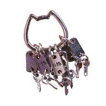 1 套迷你娃娃屋中国风场景嫁妆模型，房东和女房东人物模型，第二代钥匙配件