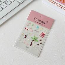 可爱的青苹果果冻树脂贴纸，DIY笔筒，电脑，手机装饰，夏季海洋元素，计划簿剪贴簿贴纸