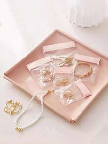 5pcs/Set Jewelry Storage Zipper Closure Dustproof Pouches - Pink - View 13