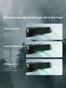 1pc Car Cooling Fan Vehicle Rear Headrest Fan Speed Adjustable USB Plug-In Bladeless Powerful Electric Air Circulation Fan - Black - View 5