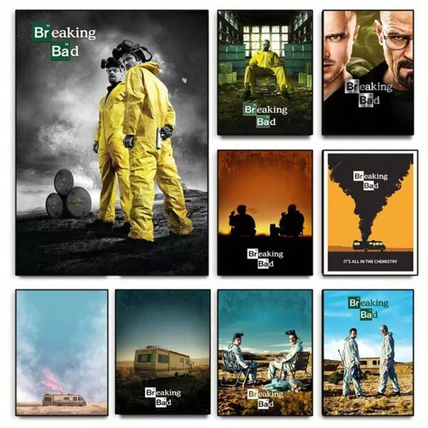 1pc Breaking Bad TV Series HD Poster And Print Character Canvas Painting Wall Art Vintage Living Room Home Decor Poster, Unframed