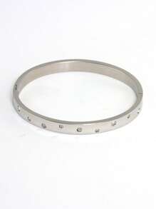 Brazalete estilo pulsera con flor chapado en oro de 18K de acero inoxidable, incrustado con circonita cúbica, impermeable, joyería de muñeca de estilo europeo y americano para mujer, adecuado para uso casual, boda, fiesta, regalo del Día de San Valentín