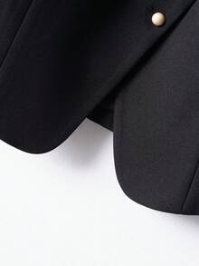 Chaleco sin mangas de mujer de diseño con botones en diagonal, ajuste corto y delgado, versátil para primavera/otoño - Negro - Ver 7