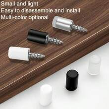 100个装（50个螺丝+50个盖子）搁板销，书架支架，衣柜支架防滑盖，适用于厨房、鞋柜和酒柜搁板支架