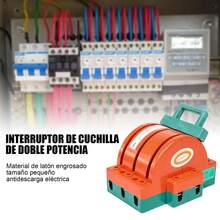 Interruptor de cuchilla de aislamiento de 100 A, tripolar, de dos tiros, adecuado para conmutar entre electrodomésticos, electrodomésticos industriales, sistemas de energía y circuitos de autogeneración. - Naranja - Ver 4