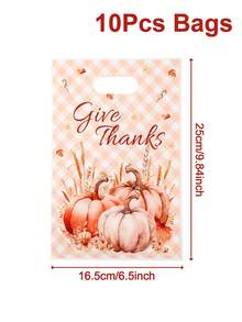 10/25/50 件感恩节装饰礼品袋，南瓜枫叶图案礼品包装袋，感恩节秋季主题手提包，节日万圣节装饰家居装饰多功能包装袋