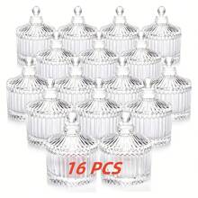 DIY Glasbehälter, durchsichtige Süßwarenbehälter, Aufbewahrungsgläser, Aufbewahrungsboxen mit Deckel, Reinigungswattestäbchen, Make-up Pinsel, Stifthalter, Teebüchsen, Schmuckdosen, Gewürzgläser, Multifunktional, Heimdekoration, Weihnachtsgeschenke, Haushaltsgeschenke, Raumdekoration