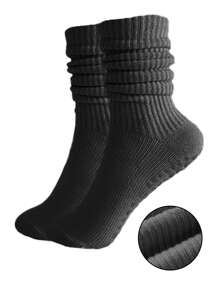 3 Pairs Women's Multicolor Crew Yoga Socks, Suitable For Pilates, Yoga, Ballet, Athletics, Hospital Non-Slip Socks, Ideal Valentine's Day Gift, Soft & Comfortable Grip Socks For All Seasons