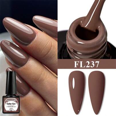 1Pc Brown Gel Nail Polish, French Nail Polish Gel, Soak Off UV Light Cure Gel Polish, Art Design Manicure Salon DIY Salon Gel
