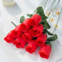 20pcs Artificial Roses, Silk Flowers, Home Decor, Wedding Accessories, Valentine's Day Gift (Vase Not Included) - Red - View 4