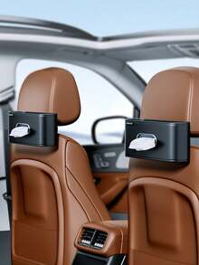 1 件装汽车纸巾盒，多功能皮革汽车纸巾架，适用于后座或中央控制台 - 黑色 - 查看 9