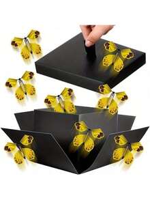 Set de 4 cajas de regalo con mariposas que salen volando, caja sorpresa de papel adecuada para cumpleaños, bodas, aniversarios y celebraciones del Día de San Valentín - Multicolor - Ver 6