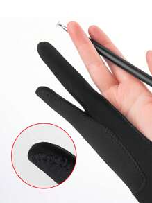 Finego 1/2/3 piezas Guante de dibujo de artista, guantes de pintura de dedos, guantes de mano derecha e izquierda para tableta gráfica de arte digital, iPad, dos dedos con elasticidad suave y transpirable para lápiz óptico, lápiz, boceto, pintura, útiles de oficina y escuela, suministros de pintura y dibujo, guantes de dibujo, regalos creativos, regreso a la escuela, útiles escolares