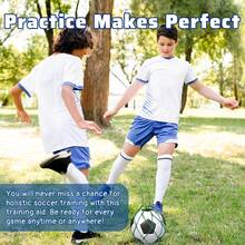 Entrenador de remate de fútbol/fútbol, red de entrenador de retorno de fútbol que se ajusta al balón de tamaños 3, 4 y 5, ayuda de entrenamiento portátil de práctica individual de fútbol/fútbol, red de entrenador de balón de fútbol ajustable - Amarillo - Ver 8