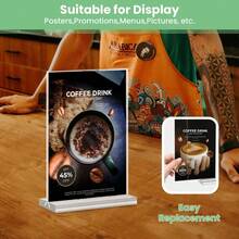 2/6/12pcs Acrylic Sign Holder,Clear T Shape Desktop Display Stand,For Restaurants, Office, Shop, Wedding,Exhibition Seat Business Card Holder - Clear - View 12