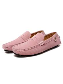 Mocasines con decoración metálica para hombres, cómodos y antideslizantes, diseño slip-on, para primavera/verano - Rosa - Ver 6