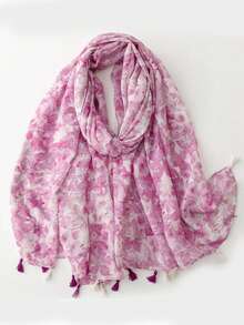 1 pezzo Accessorio da spiaggia, sciarpa morbida ed elegante da donna con stampa colorata, scialle lungo versatile, coprispalle da spiaggia, fascia di moda, adatto per tutte le stagioni e per vestiti