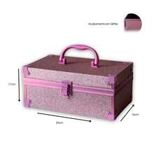 Professional Makeup And Manicure Case Medium Glitter Finish - 銀色 - 查看 5
