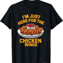 Estoy aquí solo por la camiseta de alitas de pollo - Negro - Ver 1