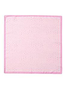 1条简约印花70厘米方形围巾，女士头巾式腰带配饰或头巾，时尚女式围巾，春季连衣裙搭配。 - 粉色 - 查看 3