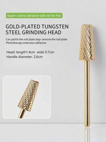 SHANGFEIYA 5-In-1 Gold Plated Nail Drill Bits, Multi-Functional Nail Care Tools, Non-Heating Russian Style Nail Grinder