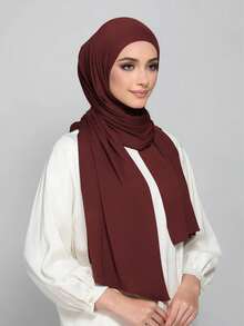 1 buah Jilbab Muslim Instan dengan Tali Pengikat, Terbuat dari Kain Lembut, Bernapas, dan Anti-Pilling, Cocok untuk Pemakaian Sehari-hari Sepanjang Tahun - Burgundy - View 5