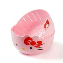 Sanrio (Authorized)2pcs Sanrio Kitchen Basket, Household Fruit Plate, Multi Functional Round Vegetable Washing Basin, Fruit Basket, Plastic Double Layered Vegetable Washing Basket, Drain Basket Suitable For Various Scenarios And Dishes