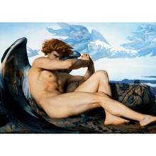 1 幅米开朗基罗《创造亚当》堕落天使帆布画海报墙面艺术客厅装饰可选画框 - 彩色 - 查看 52