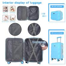 YOUGGELI 2 PC Travel Set: Fashion Suitcase And Makeup Bag Combination, With TSA Lock, USB Charging Port, Cup Holder. Suitable For Business And Leisure Travel, Unisex, Suitable For Students' Daily Use, 13 Inches + 20 Inches, Multiple Colors Available.Suitcase,Luggage Set,Carry On Luggage,2025,Luggage With Spinner Wheels,Suitcase Luggage,Toiletry Bag,Laptop Bag,Luggage Tag,Passport Holder Travel Wallet,Laptop Bag For Women,Travel,Passport Holder,School Bag,Laptop Case,Packing Cubes,Travel Bag,Crossbody Bags For Women,Mini Backpack,Work Bag,Duffle Bag For Men,Backpack Purse,Bags,Clear Backpack,Backpack,Bags For Women,Tote Bag,Messenger Bag,Purse,Tote Bag For Women,Fanny Packs For Women,Lilo And Stitch,Beach Bag - Lake Blue_ - View 3