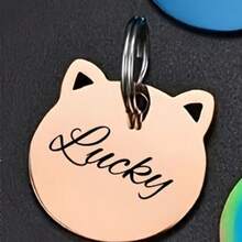 Hollow Round-Eared Cat Head Pet Tag Dog Tag Cat Tag Hollow Pet Cute Identity Tag