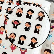 Bộ 12 miếng dán trong suốt phong cách mới lạ, giá trị thẩm mỹ cao, văn phòng phẩm, vật liệu tự làm, đồ trang trí sáng tạo, đồ dùng học tập, trở lại trường - Nhiều màu - Xem 5