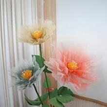 50cm künstlich gefärbte Pfingstrose Große Kunstblume, Fensterdekor, Outdoor Party Straßenführung Kulisse, Fotografie Requisiten, Synthetische Organza Blume