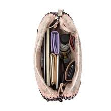 Women's Chain Strap Shoulder Bag – Faux Leather Foldable Slouch Tote With Zip Closure, Casual Soft Hobo Bag For Daily Use, Work Or Going Out - Gold Pink - View 10