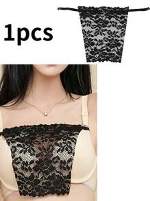 1 pezzo Imbottitura reggiseno con fiori eleganti anti-riflesso - Intimo migliorativo alla moda e confortevole, imbottitura in pizzo lavorato a maglia per le donne, in tessuto di poliestere morbido e traspirante, comodo per uso quotidiano, biancheria intima da donna anti-riflesso e confortevole, accessori reggiseno
