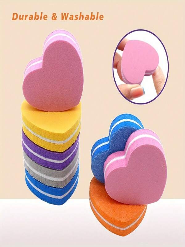30/10/1 pieza Tablero de esmeril doble cara con forma de corazón FUMOSIK - 180/240 grits Lavables pulidores rosas para manicura y pedicura, herramientas exfoliantes de la gentle para uso doméstico y de salón, Nail cuidado, artículos esenciales de pedicure, accesorio de aseo estético, superficie de lijado suave, entusiastas de belleza