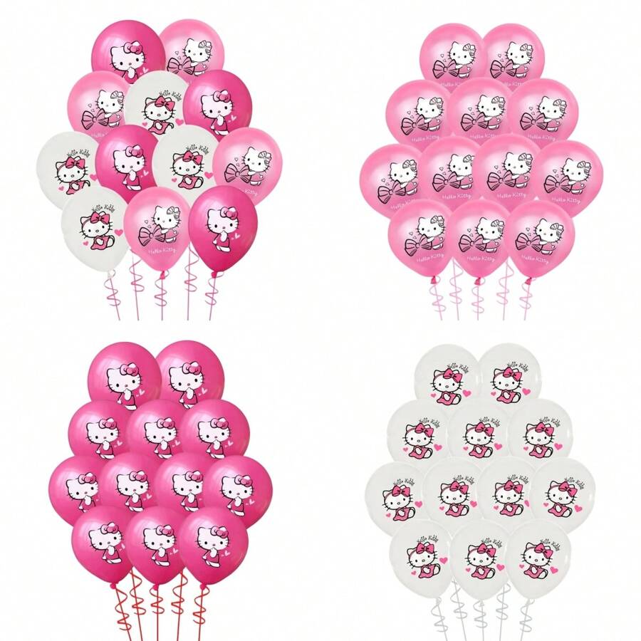 Sanrio 12 Stücke 12 Zoll Sanrio Hello Kitty Geburtstags-Party Latex Luftballons, Geburtstags-Party Deko Luftballons, Hello Kitty Latex Luftballons, Hello Kitty Luftballons, Hello Kitty Themen Party Deko