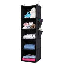 1 pieza Bolsa colgante de tela no tejida, organizador de armario para ropa interior, lavable, bolsa de almacenamiento colgante multifuncional, organizador de armario a prueba de humedad con bolsa de múltiples capas para accesorios y artículos escolares